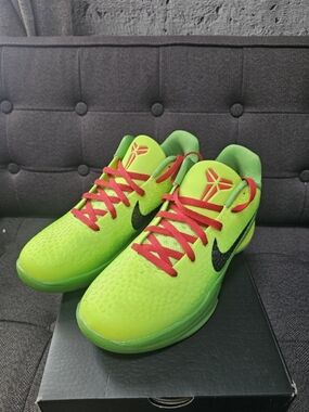Nike  Neon Green Sneakers with Red Laces, w/alternate laces.